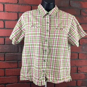 Cabela's Women's Medium Plaid Button-Down Shirt‎ – Outdoor Casual